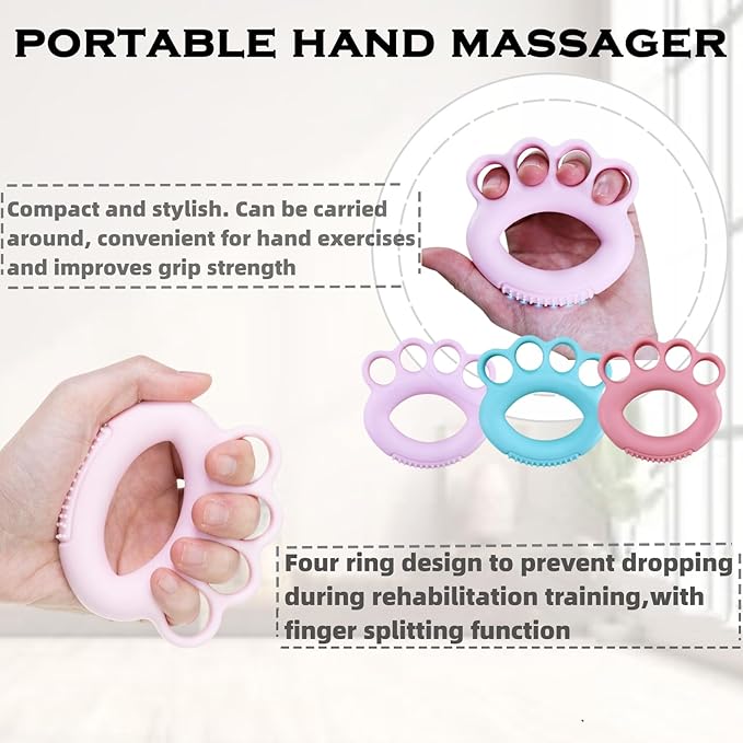 DEEYOTA Finger Exerciser & Hand Strengthener Rehab,Hand Exercisers for Therapy,Hand Exerciser,Grip Exerciser Hand Strengthener（4 Pcs）