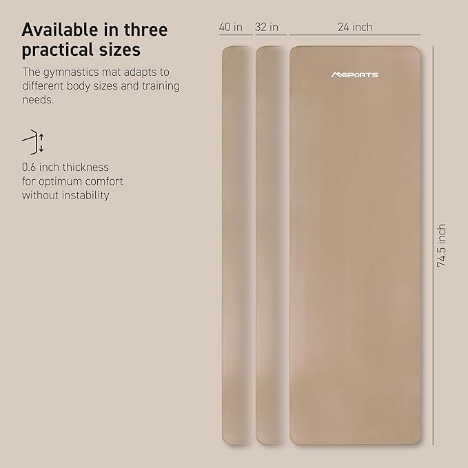 Yoga Mat Premium Non Slip Thick – Extra Comfortable Exercise Mat for Home Workouts, Pilates, Stretching & Gym – Cushioned NBR Foam, Gym Mat with Strap, for Women & Men