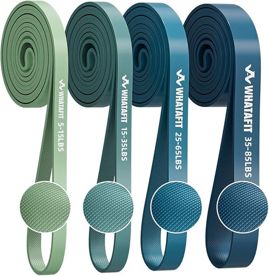 WHATAFIT Resistance Bands, Pull Up Assistance Bands, Exercise Bands, Workout Bands Set for Men and Women Home Fitness, Body Stretching, Strength Training, Physical Therapy