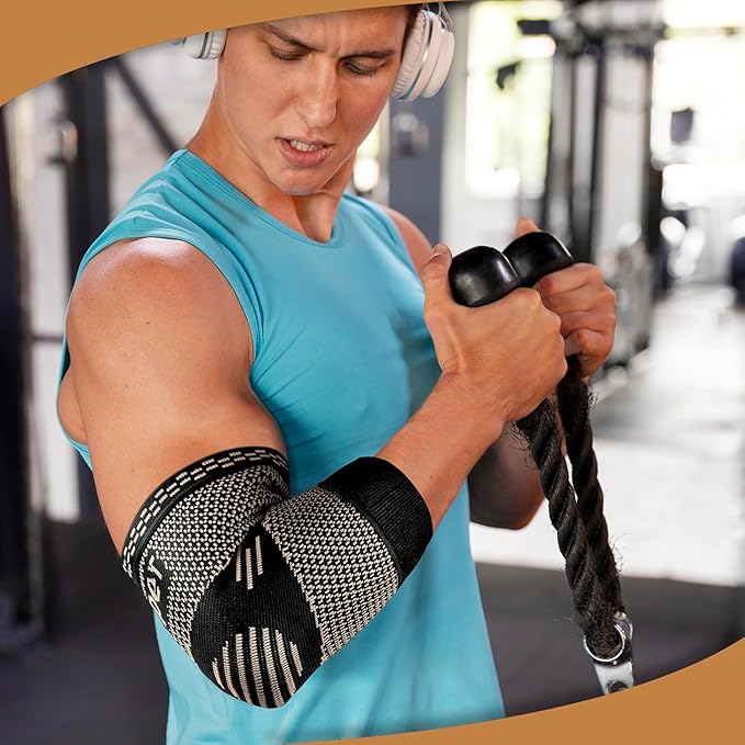Copper Elbow Sleeve,Elbow Compression Sleeve, Elbow Brace For Tendonitis and Tennis Elbow,Golfers, Arthritis, Bursitis. Elbow Pain Relief,Weightlifting, Fit for Men & Women