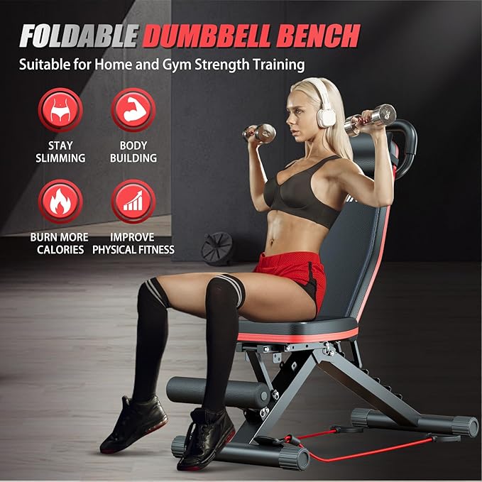 ALSO GO Adjustable Weight Bench 1000LBS, 14-in-1 Muti-Functional Workout Benches, Full Body Bench with Leg Extension & Preacher Curl Pad, Foldable Incline Decline Bench Press for Home Gym