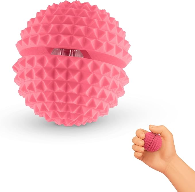 Round Spiked Sensory Fidget Clicker, Tactile Stimming Device with Mechanical Clicky Switches, Lanyard Attachment, Ideal for Pain Stim, ADHD, Autism & Stress Relief (Pink, Medium)