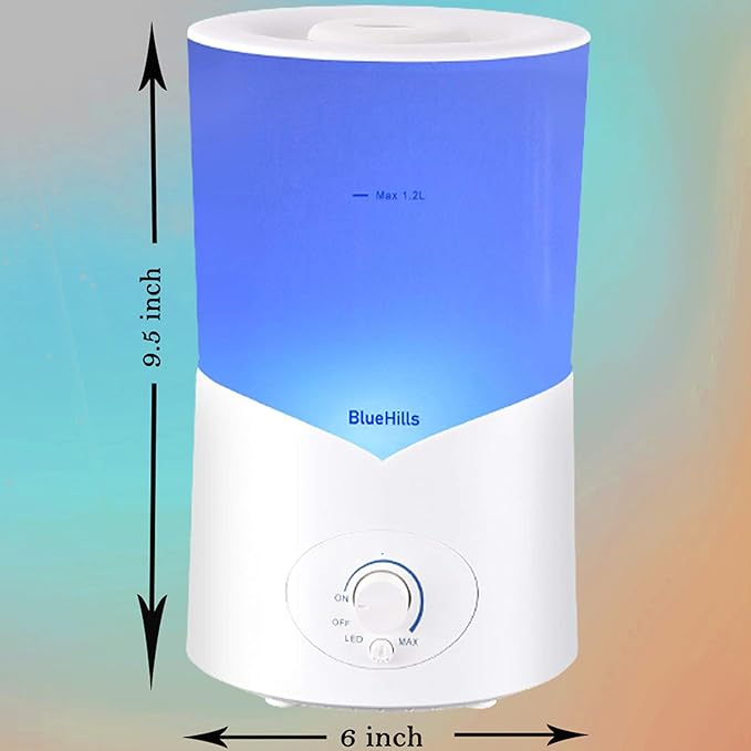 BlueHills Large 1000 ML XL Essential Oil Diffuser White Aromatherapy Humidifier 1 Liter Capacity for Big Living Area Baby Room Home Long Run Huge Coverage Area High Mist Large Size 1L A1