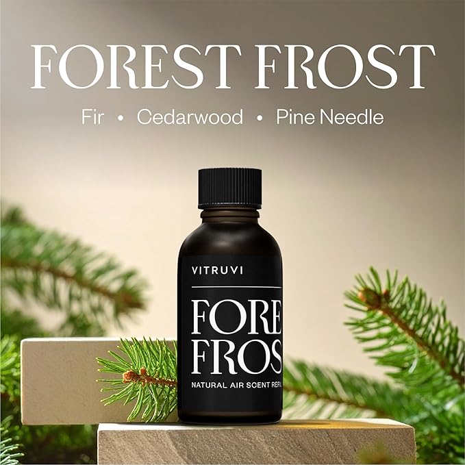 Forest Frost Scent Refill for Air Diffuser – Woodsy Blend with Fir, Cedarwood & Pine – Waterless Oil, 1 fl oz – Crisp, Fresh Aroma for Calm & Clarity