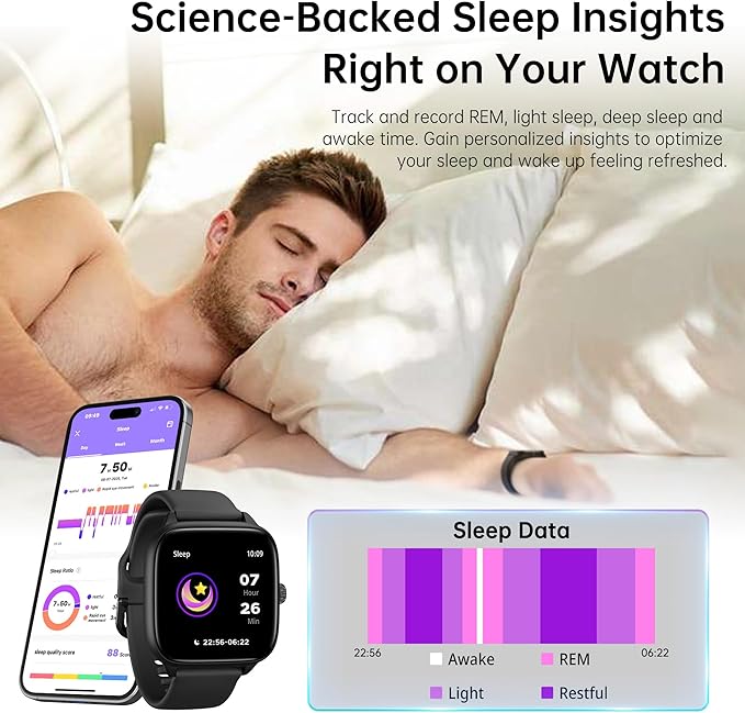 Fitness Tracker Answer/Make Calls, Smart Watch with Blood Pressure, Blood Oxygen, 24/7 Heart Rate Monitor, 120+ Sport Mode Activity Tracker, Waterproof Sleep Tracker for Women Men