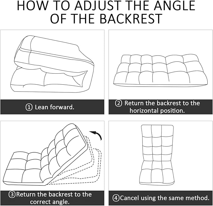 FLOGUOR Floor Chair, Floor Lounger Chair 42-Position Recliner Adjustable Foldable Video Gaming Meditating, Reading, Padded Comfortable Seat, Indoors (Brown) 8812CO