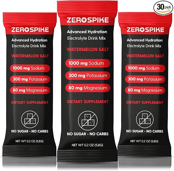 No Sugar Electrolytes Powder Packets | Keto & Fasting Salts Drink Mix | Supplements: The Key Hydration Nutrients Missing from Purified Water | Clean, Watermelon, Calorie Free | 30 Sticks