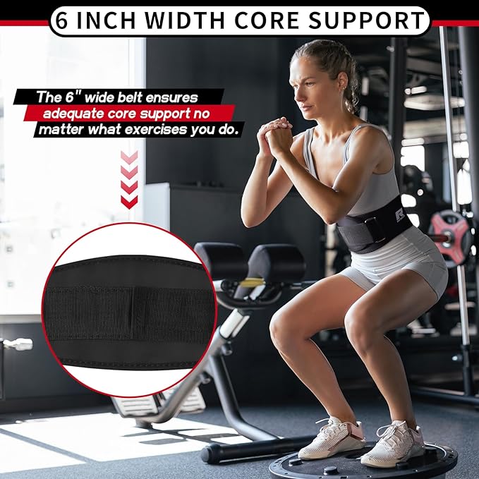 RitFit Weight Lifting Belt - Great for Squats, Lunges, Deadlift, Thrusters - Men and Women - 6 Inch Black/Camouflage