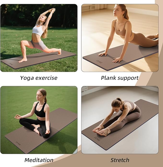 Yoga Mat Non Slip, Anti-Tear 1/4 Thick TPE Yoga Mats for Women and Men, a stylish and practical dual-tone yoga mat.72"x24" Exercise & Fitness Mat with Carrying Strap, Workout Mats for Yoga, Pilates and Floor Exercise