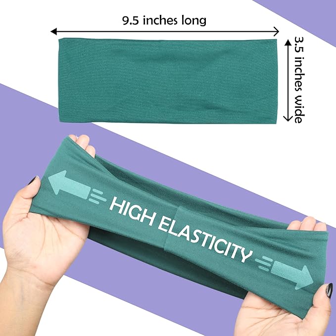 LOTUS78, Pack of 12 Wide Headbands for Women Non Slip, Fashionable Sports Hair Bands for Women's Hair, Soft Elastic Stretchy Head bands, Yoga Workout Headbands for Women Daily Fashion(Feel icon)