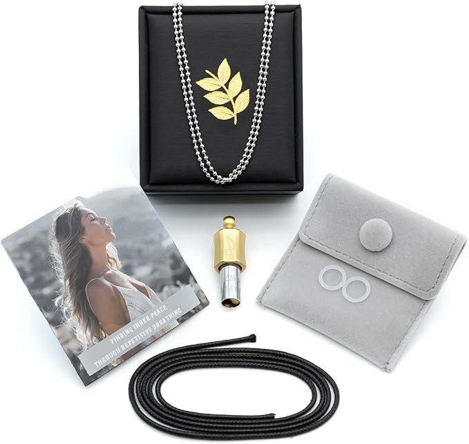 528 Hz Breathing Meditation Whistle Stress Relief Calm Meditation Whistle Frequency Sound Healing Device by Adjusting The Breathing for Anxiety Relief Gold