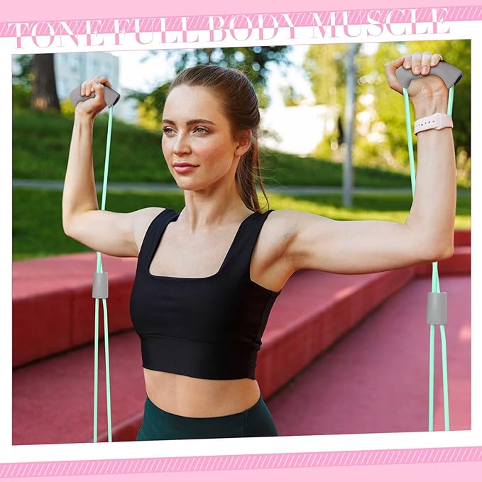 Poen Home Pilates Kit for Women Pilates Equipment Ring and Ball Set with Stretching Strap 8 Resistance Bands Non Slip Socks Gym Back Bags Exercise Equipment for Workout