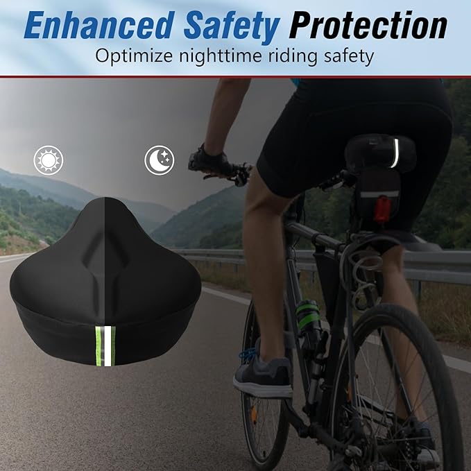 Zacro Bike Seat Cushion - Gel Padded Bike Seat Cover for Men Women Comfort, Extra Soft Exercise Bicycle Seat Compatible with Peloton, Outdoor & Indoor Bike Saddles