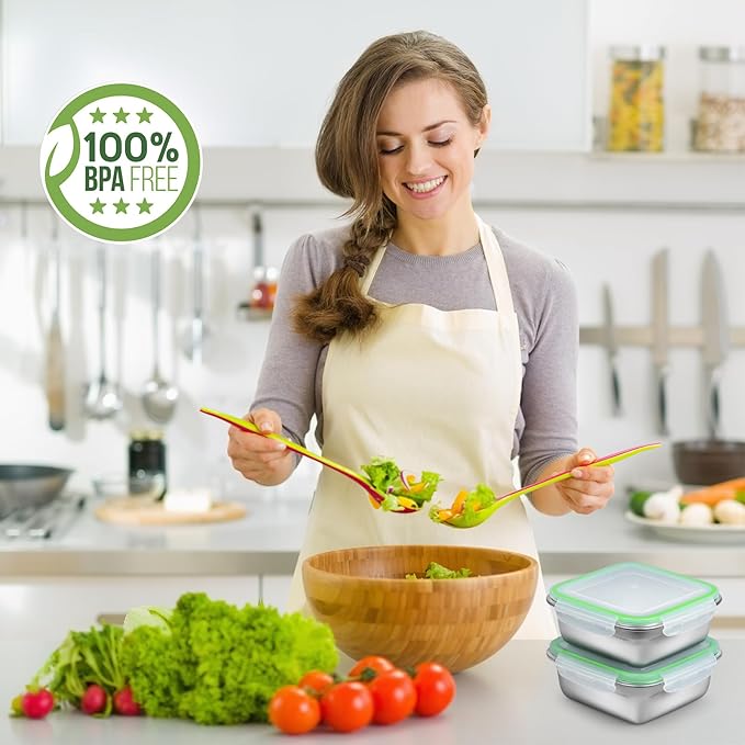 5 Pack Sandwich Containers, 24oz Stainless Steel Sandwich Box with Airtight Lids, Reusable Metal Meal Prep Lunch Boxes, BPA-Free, Dishwasher Safe, Food Storage Containers for Families (Black)