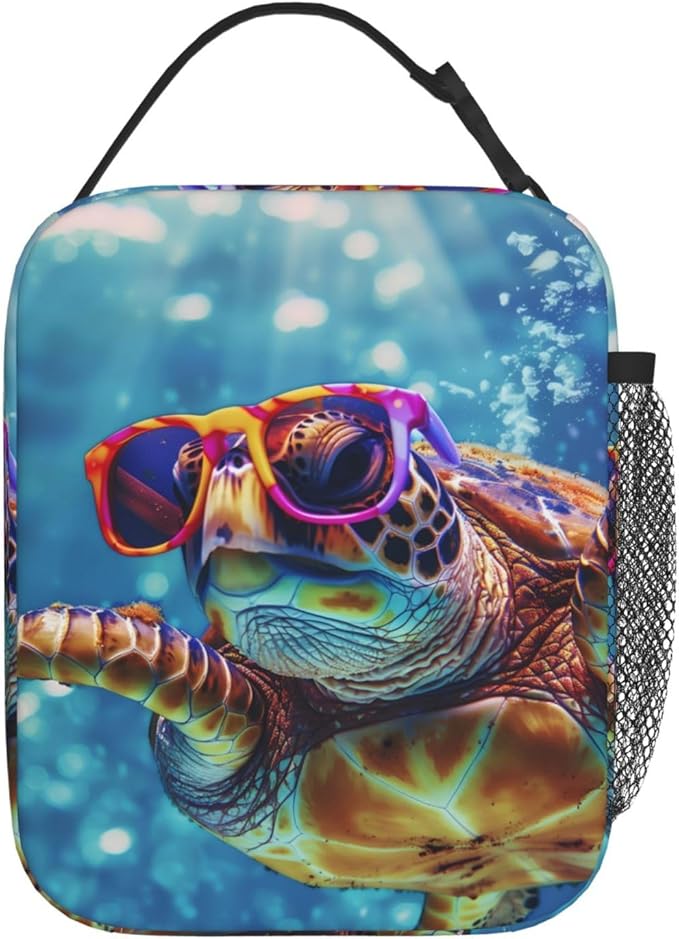 Insulated Lunch Box for Women Men, Sea Turtle Lunch Box Reusable Portable Lunch Bag Cooler Tote Waterproof Lunch Container for Office Picnic Work Travel Hiking