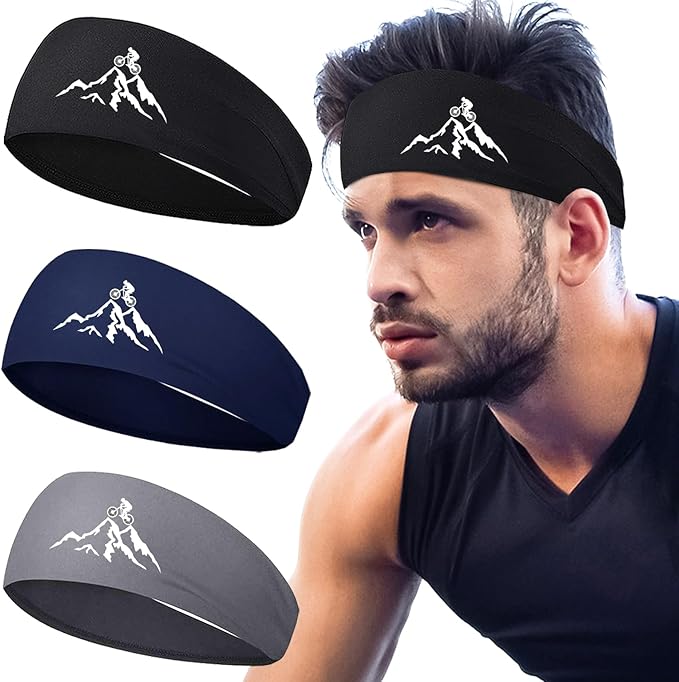 3 PCS Sport Headbands for Men Women Workout Cooling Sweat Bands Headbands Men Sweatbands Running