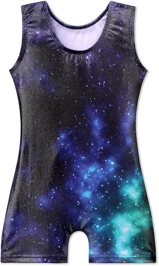 EQSJIU Leotards for Girls Gymnastics Sleeveless Sparkly Toddler Tumbling Outfits Dance Clothes Biketards for Kids 1-10 Years