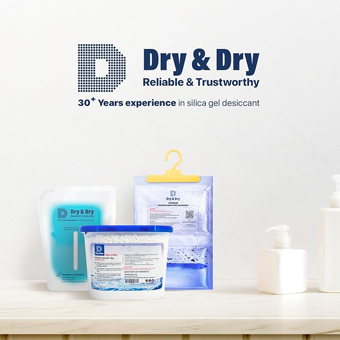 Dry & Dry Moisture Absorbers Refill Beads (32 LBS) - Home Basement Bedroom Small Dehumidifiers & Moisture Absorbers