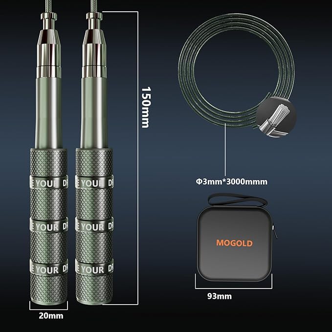 Speed Jump Rope - Tangle-Free Foldable Grip Skipping Rope for Fitness, Boxing & Cardio - Durable PVC Cable for Men Women