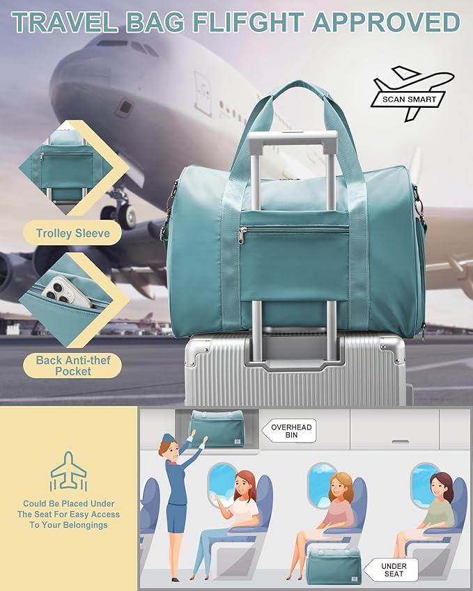 Gym Bag Womens,Travel Duffel Carry on Bag Sport Tote Bag Weekend Overnight Bag