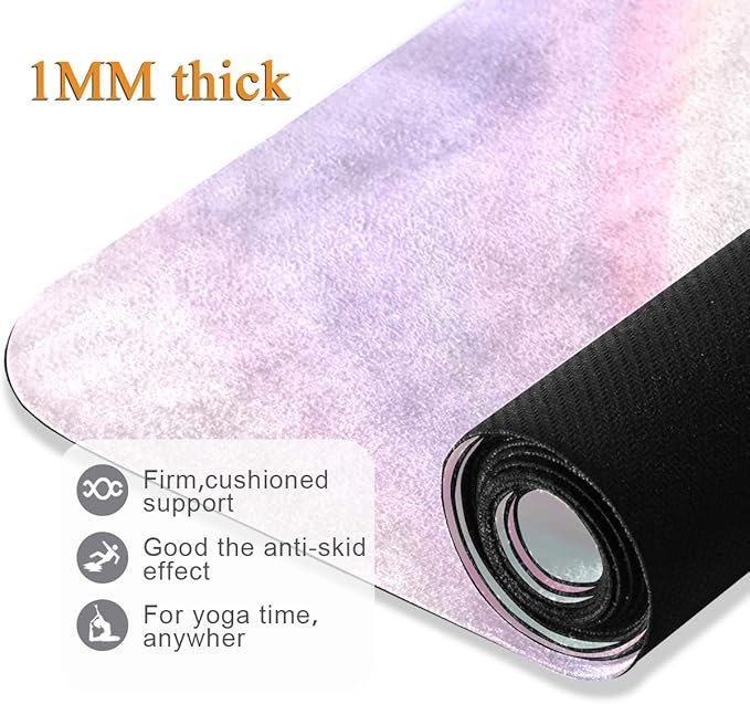 Rainbow Unicorn Marble Yoga Mat Non Slip Thick Kids Eco Friendly Rubber Workout Foldable Yoga Mat Women Exercise