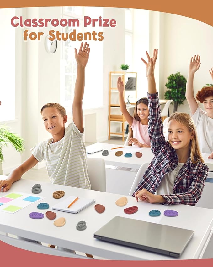 Fidget Toys Adults Sensory Stone: 24 Pack Texture Worry Stone for Kids Calming - Sensory Autism Toys for Anxiety Relief - Quiet Small Fidgets for Classroom Prizes