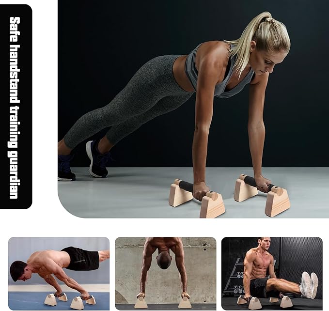 1 Pair Wooden Push Up Bar,For Home Parallettes Bars,Calisthenics Bars,For Fitness Handstand Training, Push-up Handles.