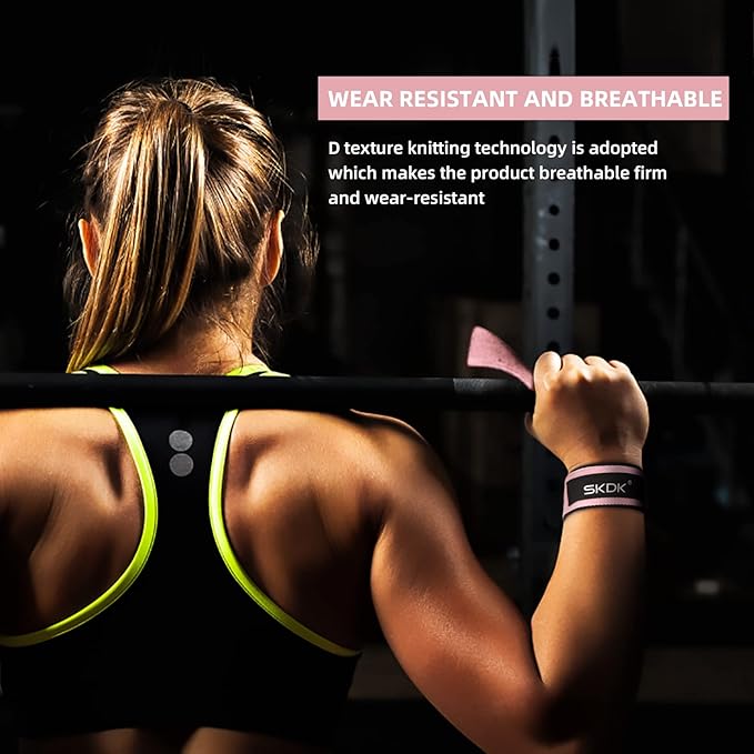 SKDK Cotton Hard Pull Wrist Lifting Straps Grips Band-Deadlift Straps with Neoprene Cushioned Wrist Padded and Anti-Skid Silicone - for Weightlifting, Bodybuilding, Xfit, Strength Training