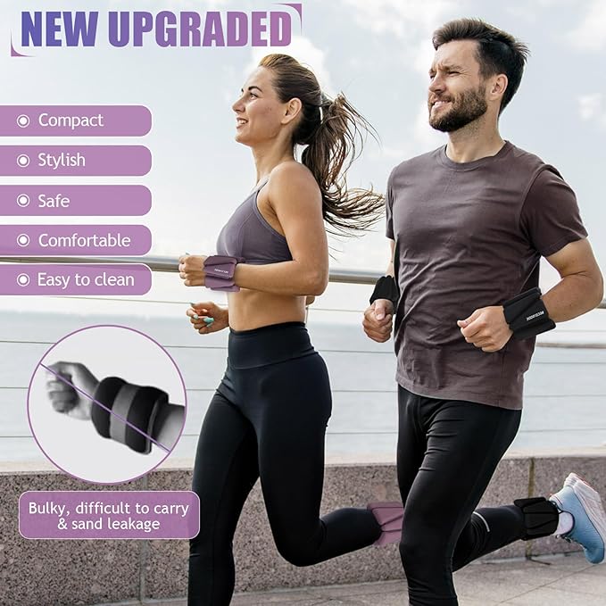 Ankle Weights Set of 2 (1 lb/2 lb/3 lb Each) Adjustable Wrist Weights for Women Men Wearable Arm Leg Weight for Pilates, Running, Walking, Workout, Yoga