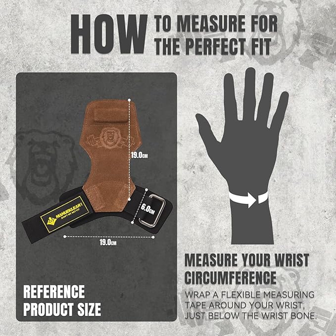 MANUEKLEAR Gym Straps Weight Lifting, Double Leather Lifting Straps for Men Deadlift with Cushion Wrist Loop, Gym Lifting Wrist Wraps for Weightlifting