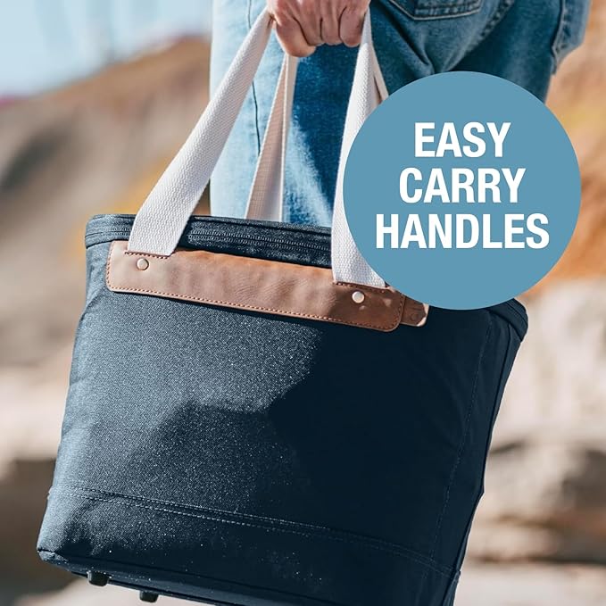 CleverMade Collapsible Insulated Cooler Bag – Leakproof Soft Folding Cooler for Beach, Travel, Car