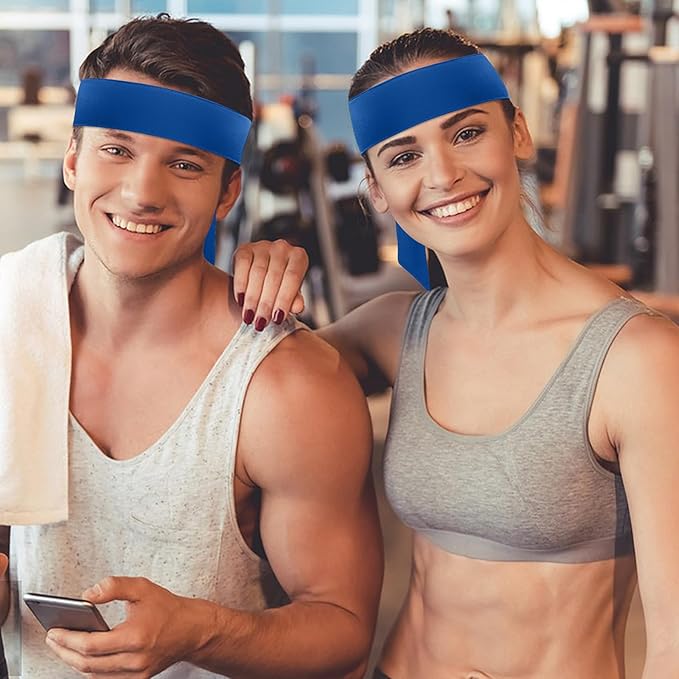 ONUPGO 18Pcs Head Ties for Men Women, Adjustable Headbands Sports Sweatband Ninja Ties Head Band, Sweat Wicking Workout Headband for Sports, Running, Tennis, Yoga, Soccer, Karate