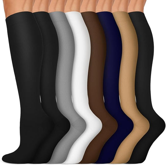 Iseasoo Copper Compression Socks (15-20 mmHg) for Men & Women - Running, Hiking, Cycling, Travel - Improves Circulation