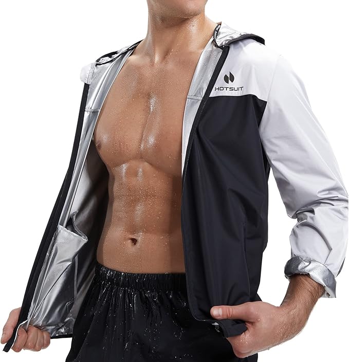 HOTSUIT Sauna Suit for Men Weight Loss Sweat Suits Gym Workout Exercise Sauna Jacket Pant Full Body