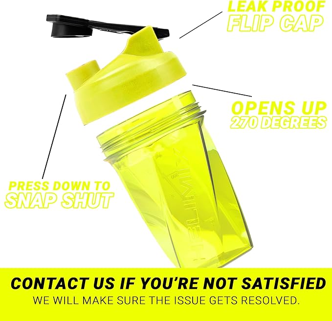 HELIMIX 1.5 Vortex Blender Shaker Bottle Holds upto 28oz | No Blending Ball or Whisk | USA Made | Portable Pre Workout Whey Protein Drink Shaker Cup | Mixes Cocktails Smoothies Shakes | Top Rack Safe