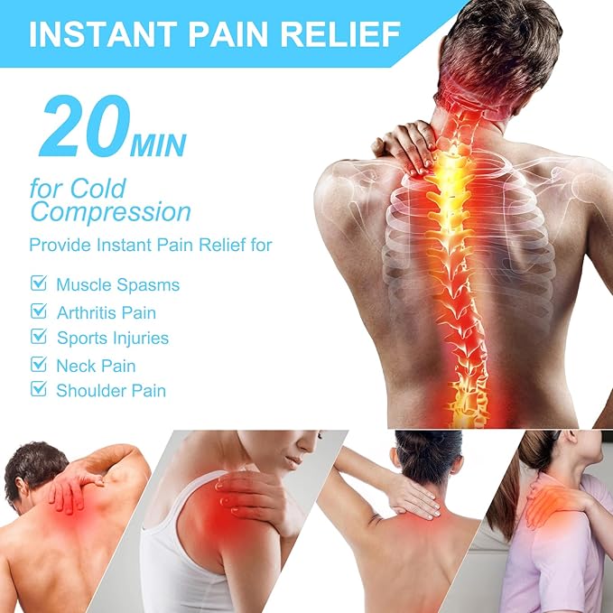 Ice Pack for Neck and Shoulders Upper Back Pain Relief, Large Gel Neck Ice Pack Wrap, Reusable Hot Cold Compress Therapy for Rotator Cuff Injury, Swelling, Muscle Relaxing and Soothing