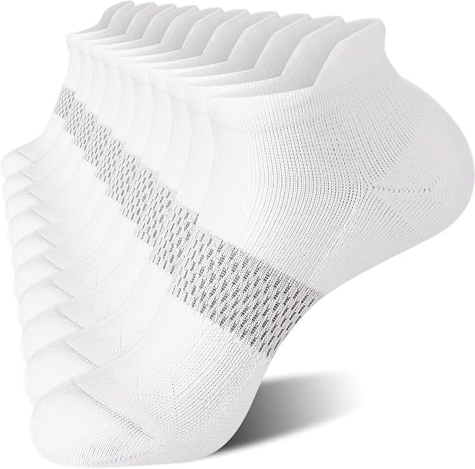 FITRELL 5-6 Pairs Ankle Running Socks for Women Athletic Cushioned Low Cut Tab Sports Socks