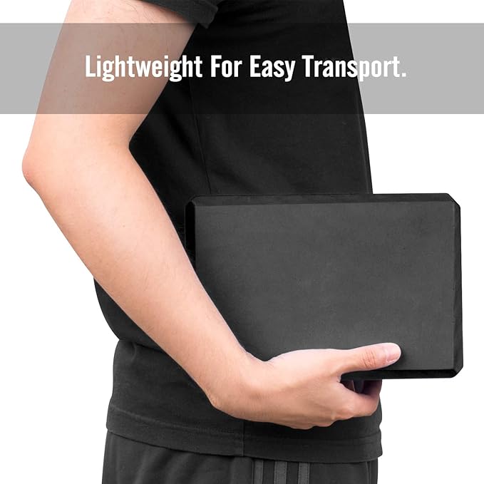 MoKo Thin Yoga Blocks 2 Pack, 9" x 6" x 3" High Density EVA Foam Yoga Block Exercise Bricks, Eco Friendly & Lightweight, Increase Flexibility & Balance, Great for Stretching & Holding Poses