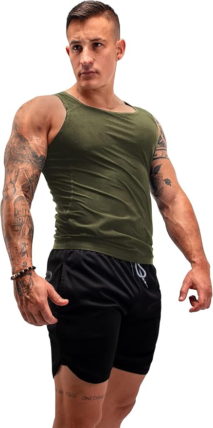 FUXERT Men's Sauna Vest Workout Sweat Tank Top Waist Trainer for Men Compression Sweat Enhancing Vest