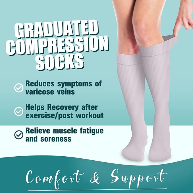 COOLOVER Compression Socks for Women and Men - Best for Circulation, Running, Athletic, Recover, Nurse, Travel