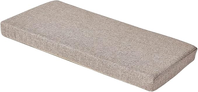 36 x 18 Inch Piano Bench Cushions for Indoor Furniture with Ties Non Slip Kitchen Dining Room Bench seat Cushion for Shoe Storage Ottoman Window Settee Pad,Khaki