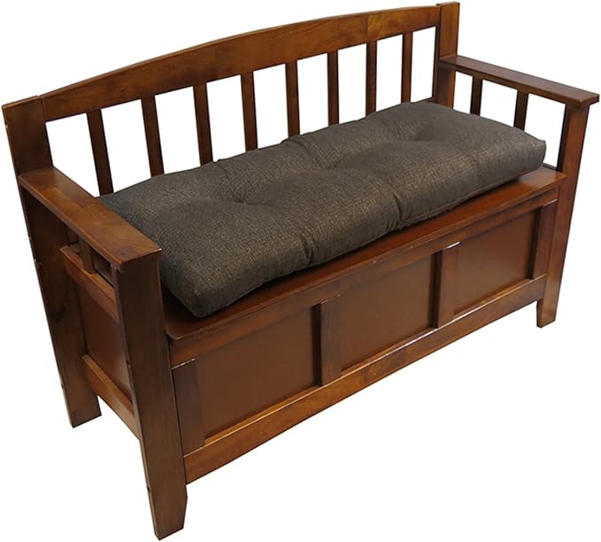 Klear Vu The Gripper Omega Non-Slip Tufted Bench Cushion for Indoor Furniture, Entryway Storage, Bay Window, Corner Nook or Piano Seat, 35 Inches, 09 Flame