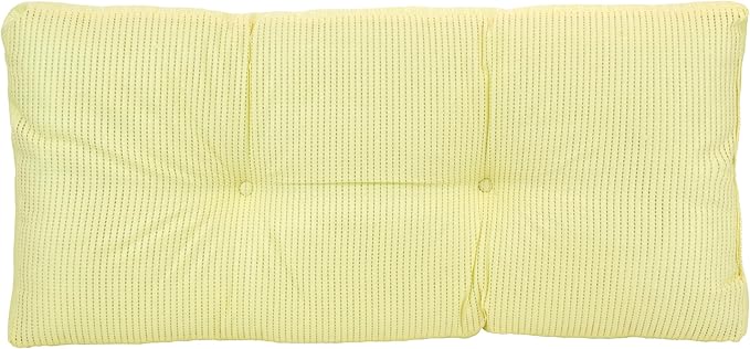 Klear Vu Corner Nook or Piano Seat Omega Non-Slip Tufted Bench Cushion for Indoor Furniture, Entryway Storage, Bay Window, 30 Inches, 15 Yellow