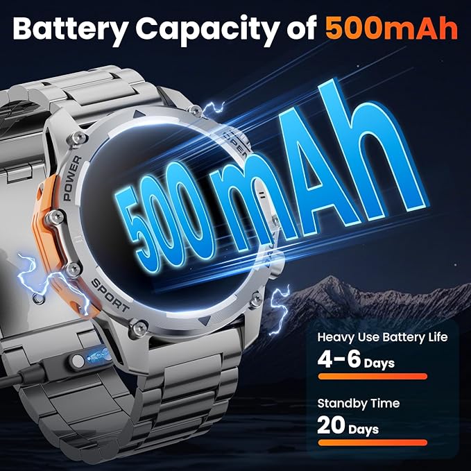 Hwagol Smart Watches for Men(Calls/Answer), 1.52'' Military Smart Watch for Android iPhone,100+ Sport Modes/Heart Rate/Sleep Monitor, A Fitness Tracker