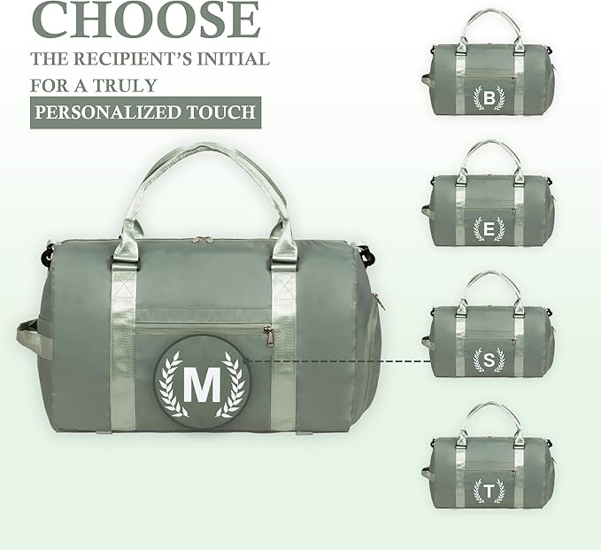 Gym Bag for Women, Personalized Duffle Bag with Shoe Compartment, Sports Bag for Yoga & Dance with Wet Pocket and Mat Strap