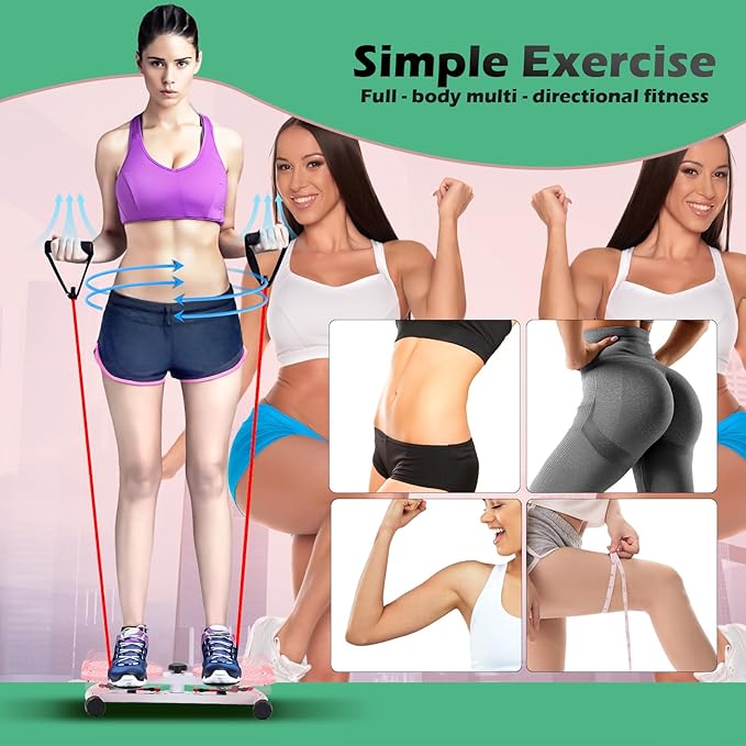 Waist Twister Machine, Adjustable Exercise Twist Board for Women Men, Noiseless Ab Twister for Home Gym Equipment, 330 lbs Capacity with Timer, Reps, Calories with Digital Display