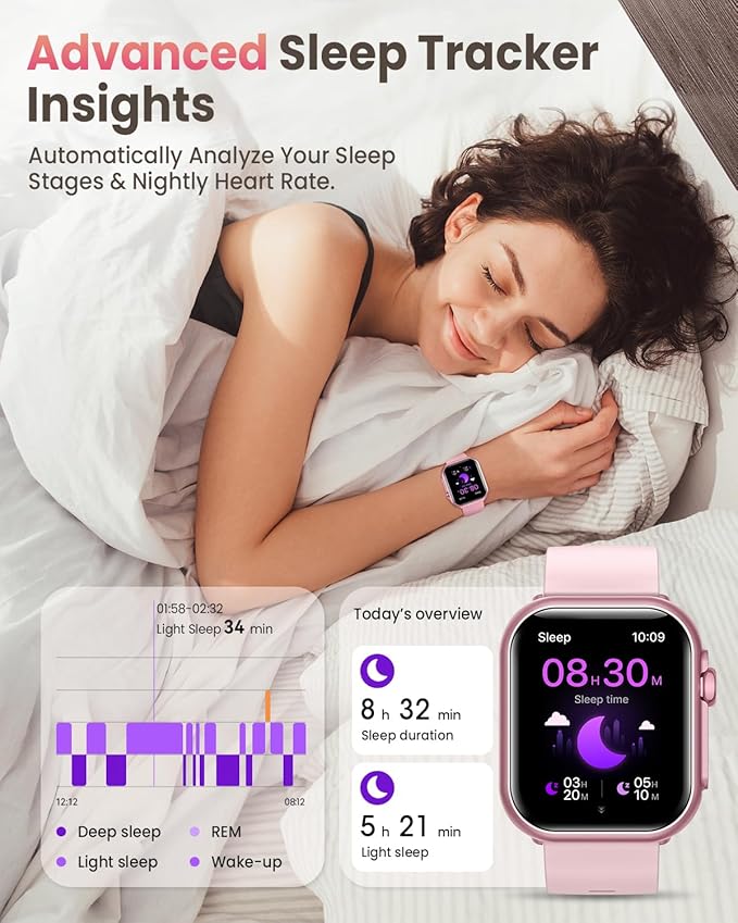 Smart Watch for Women Men Fitness: 1.85" Smart Watch with 30 Days+ Battery Life Make/Recive Call Heart Rate SpO2 Sleep Monitor 120+ Sport IP68 Waterproof Fitness Tracker Watch for iPhone Android