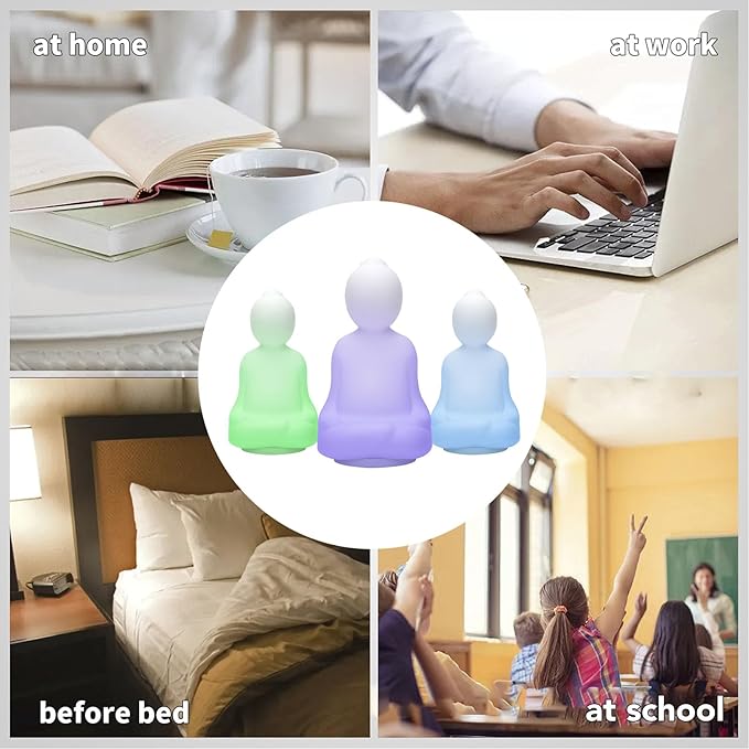 Guided Visual Meditation Breathing Light Mindfulness Tool for Stress Relief Anxiety Calm Relaxation Adults Kids Home Office Desk Nightstand Silicone Plastic 6.8x3.8in