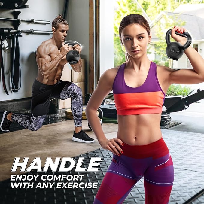 Yes4All 5-80 lbs Cast Iron Kettlebell for Dumbbell Weights Exercises, Gym, Full Body Home Workout Equipment, Push up, Grip and Strength Training