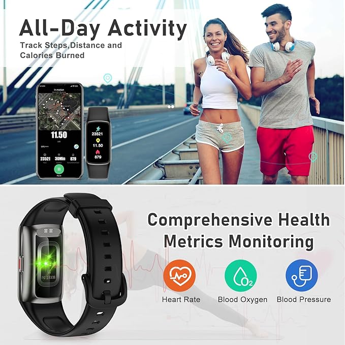 Fitness Tracker with 24/7 Heart Rate, Blood Oxygen, Sleep Tracker, 1.47''Waterproof Fitness Watch, Activity Tracker with Step Tracker for Women Men
